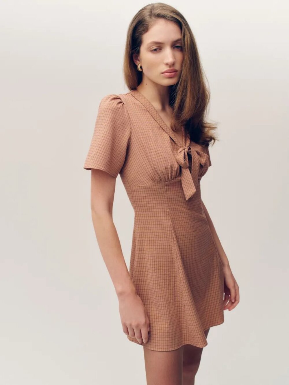 Reformation Tyra Mini Dress Orange - Size 2 - Picture 3 of 4